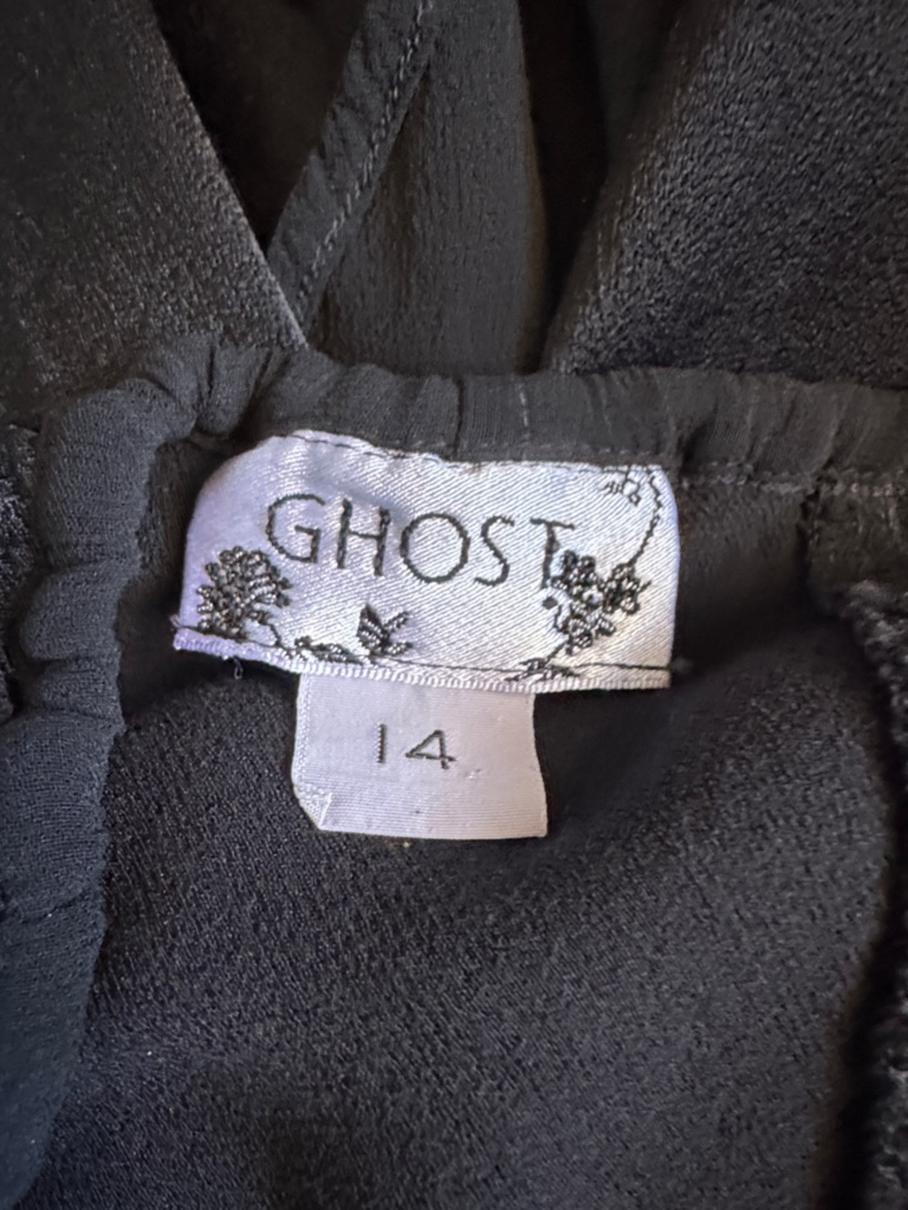 Ghost London Black Viscose Maxi Skirt | Size 14 | Flowy Silky Sheen - Picture 4 of 6